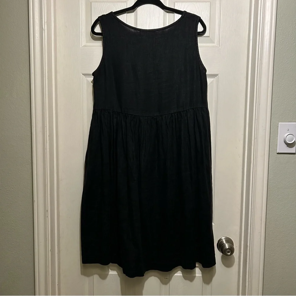 notPERFECTLINEN Black Linen Midi Dress - Picture 4 of 6